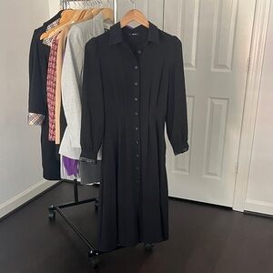 Elegant Black Button-Down Dress